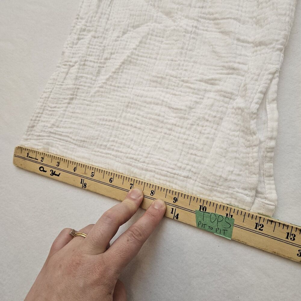 4OUR DREAMERS Womens White Cropped Capri Pants Drawstring Cotton Nylon Size M - Picture 5 of 8